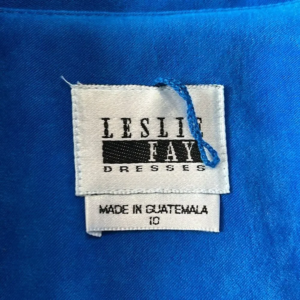 Vintage Leslie Fay Stunning Blue Blue Women's Skirt Set/Dress Suit - Picture 8 of 12